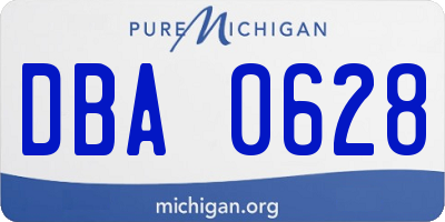 MI license plate DBA0628