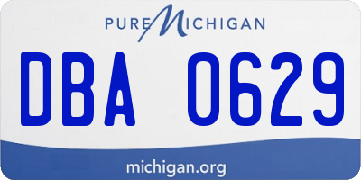 MI license plate DBA0629