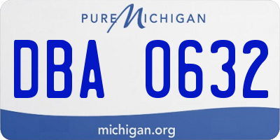 MI license plate DBA0632