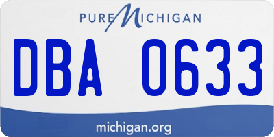 MI license plate DBA0633