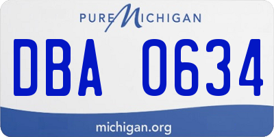 MI license plate DBA0634