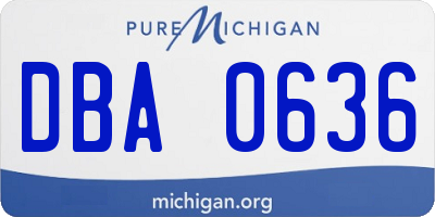 MI license plate DBA0636