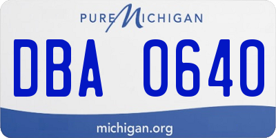 MI license plate DBA0640