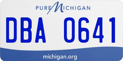 MI license plate DBA0641