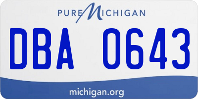 MI license plate DBA0643