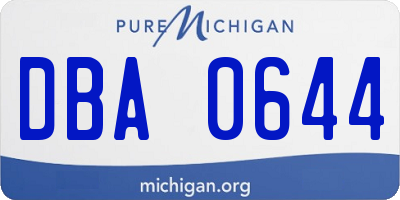 MI license plate DBA0644