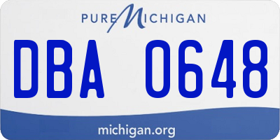 MI license plate DBA0648