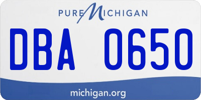 MI license plate DBA0650