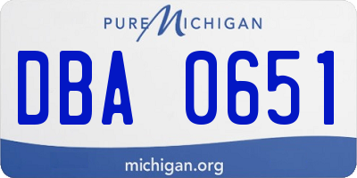 MI license plate DBA0651
