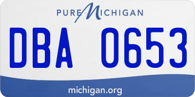 MI license plate DBA0653