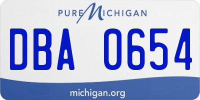 MI license plate DBA0654