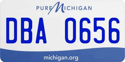 MI license plate DBA0656