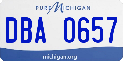 MI license plate DBA0657