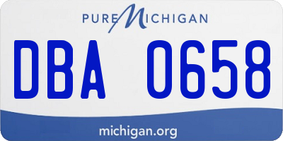 MI license plate DBA0658