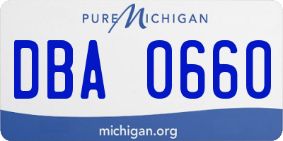 MI license plate DBA0660