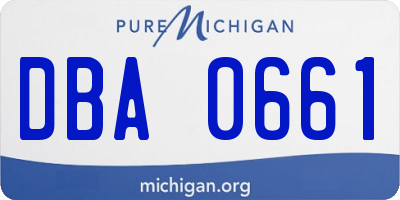 MI license plate DBA0661