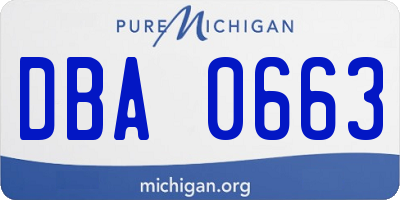 MI license plate DBA0663