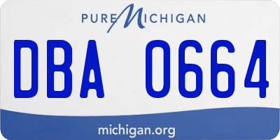 MI license plate DBA0664