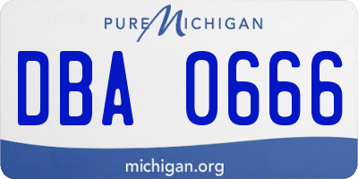 MI license plate DBA0666