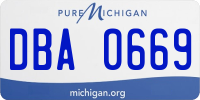 MI license plate DBA0669