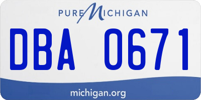 MI license plate DBA0671