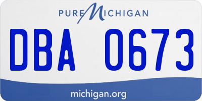 MI license plate DBA0673