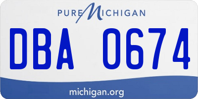MI license plate DBA0674