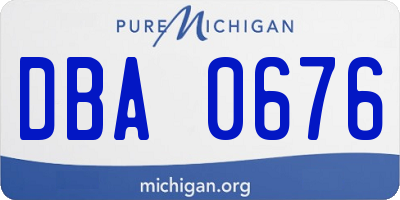 MI license plate DBA0676