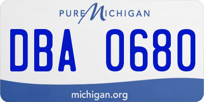 MI license plate DBA0680