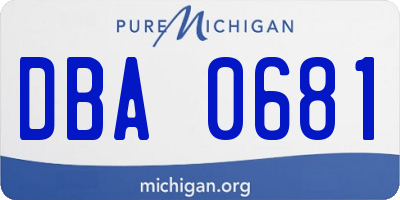 MI license plate DBA0681