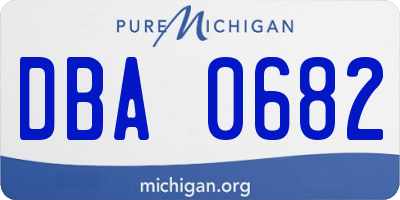 MI license plate DBA0682