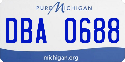 MI license plate DBA0688