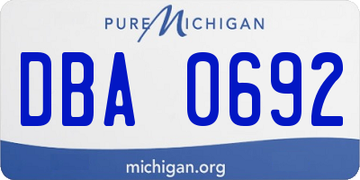 MI license plate DBA0692