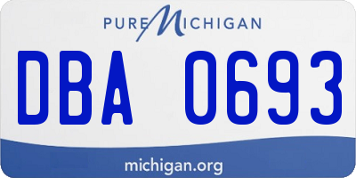 MI license plate DBA0693