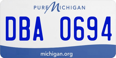 MI license plate DBA0694