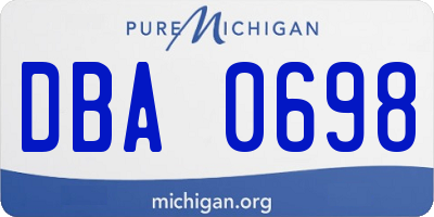 MI license plate DBA0698