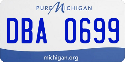 MI license plate DBA0699