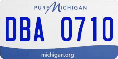 MI license plate DBA0710