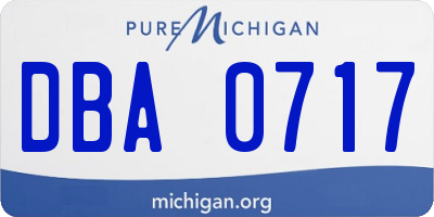 MI license plate DBA0717