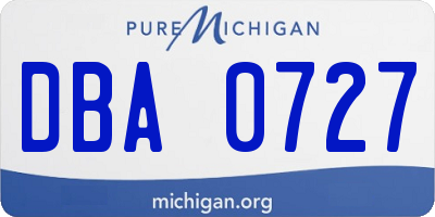 MI license plate DBA0727