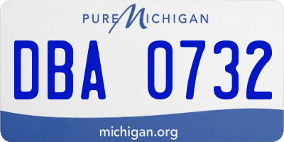 MI license plate DBA0732