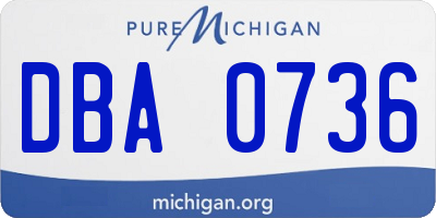 MI license plate DBA0736