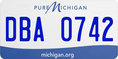 MI license plate DBA0742