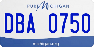 MI license plate DBA0750