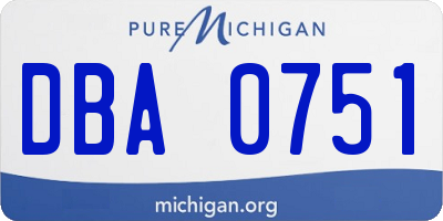 MI license plate DBA0751