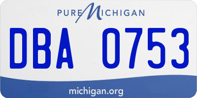 MI license plate DBA0753