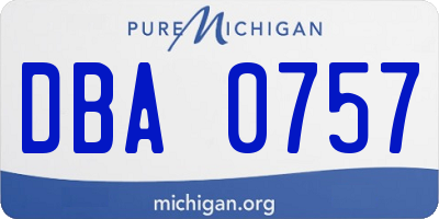 MI license plate DBA0757