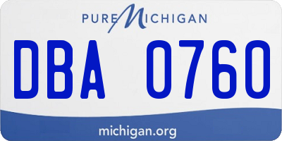 MI license plate DBA0760