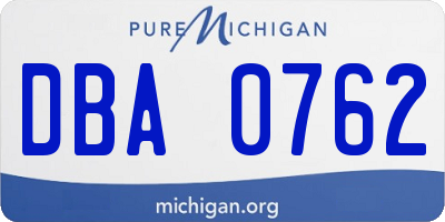 MI license plate DBA0762