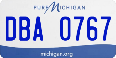MI license plate DBA0767